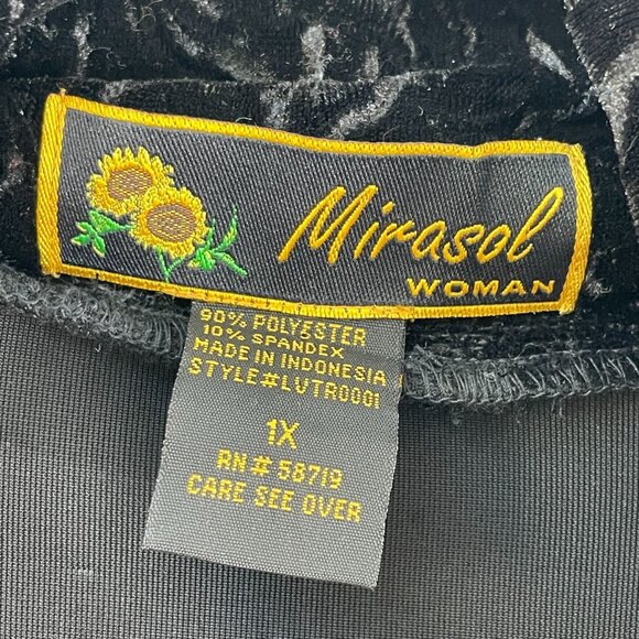 Mirasol Woman Plus 1X Black Velvet Open Cardigan Long Sleeve - Picture 4 of 9